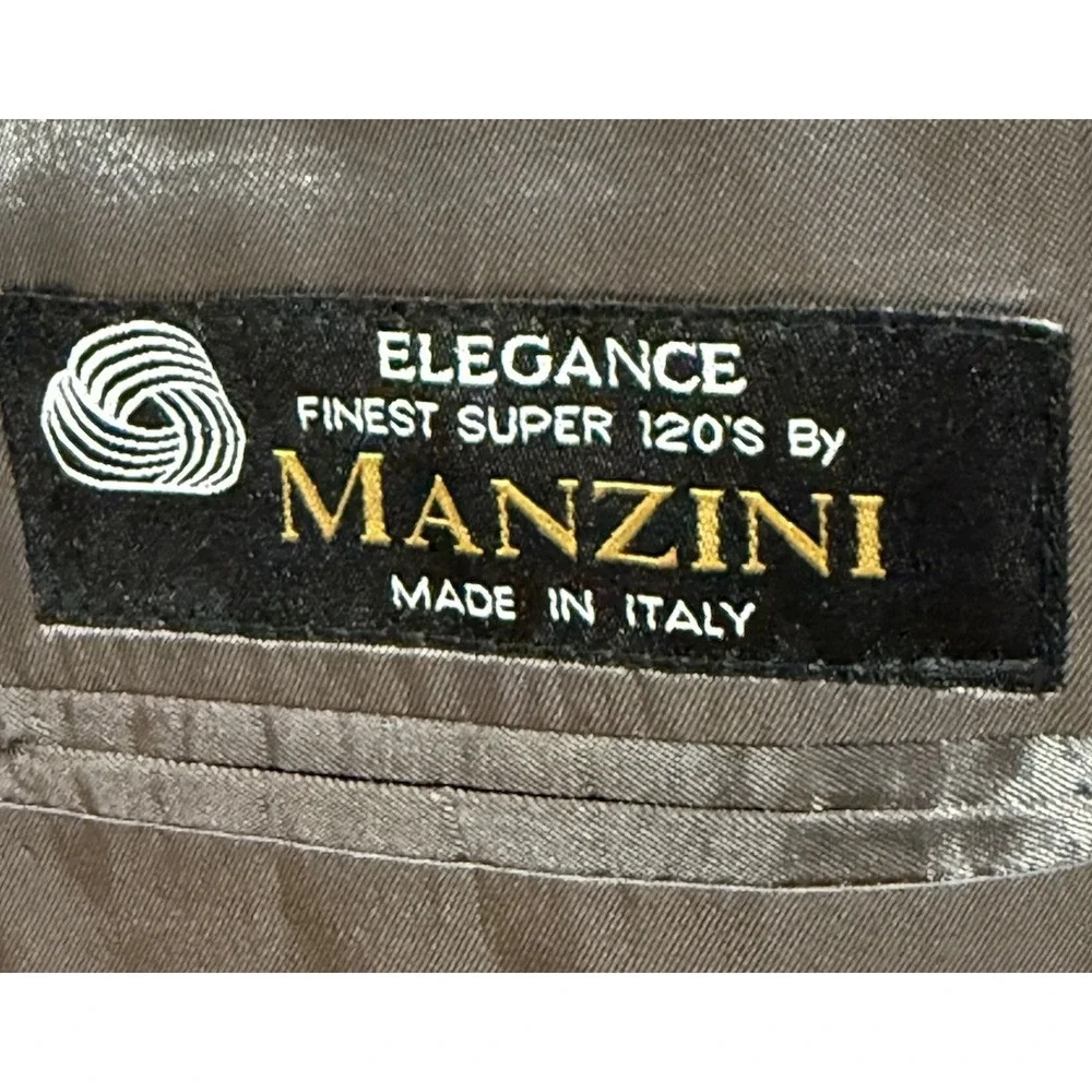 Manzini‎ Uomo Italy Mens Wool Windowpane Plaid Sport Coat Blazer Jacket 44L